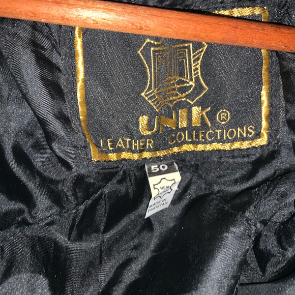 Vintage Black & Tan Fringed Leather Jacket Men’s Size 50 XL - Picture 4 of 4